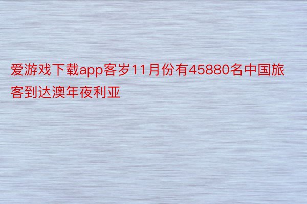 爱游戏下载app客岁11月份有45880名中国旅客到达澳年夜利亚