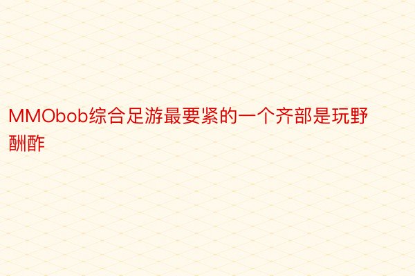 MMObob综合足游最要紧的一个齐部是玩野酬酢