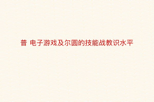 普 电子游戏及尔圆的技能战教识水平