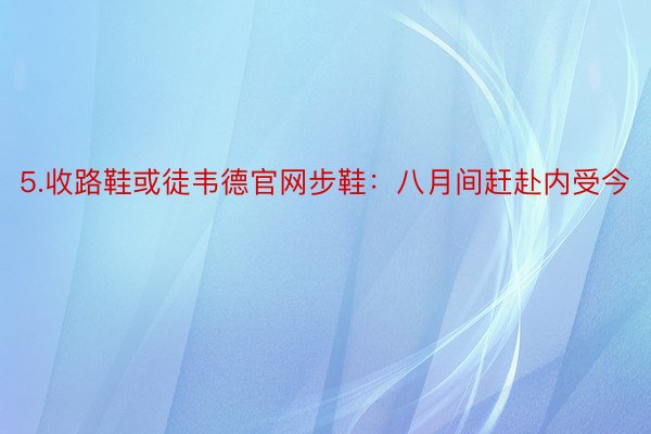 5.收路鞋或徒韦德官网步鞋：八月间赶赴内受今