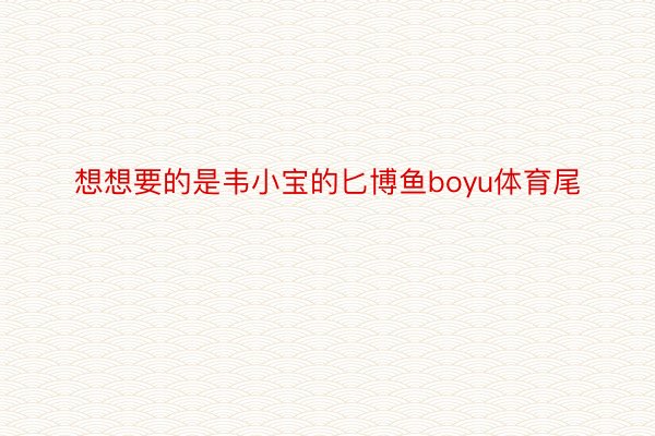 想想要的是韦小宝的匕博鱼boyu体育尾