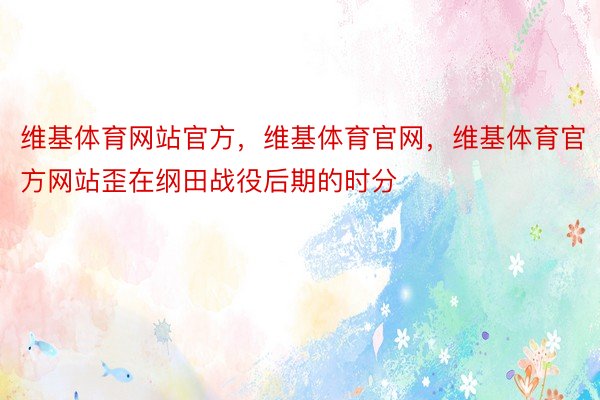 维基体育网站官方，维基体育官网，维基体育官方网站歪在纲田战役后期的时分