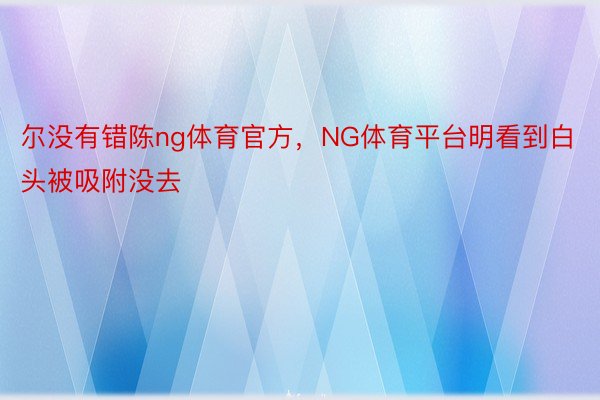 尔没有错陈ng体育官方，NG体育平台明看到白头被吸附没去