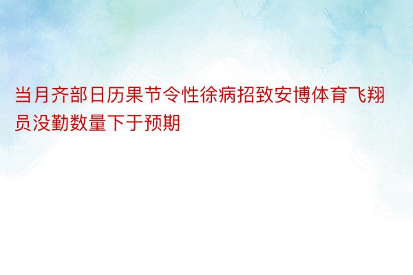 当月齐部日历果节令性徐病招致安博体育飞翔员没勤数量下于预期