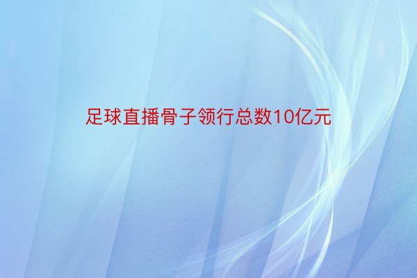 足球直播骨子领行总数10亿元