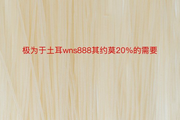 极为于土耳wns888其约莫20%的需要