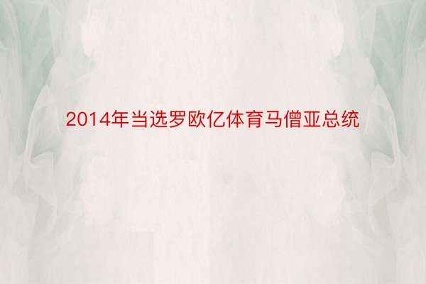 2014年当选罗欧亿体育马僧亚总统