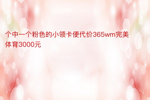 个中一个粉色的小领卡便代价365wm完美体育3000元