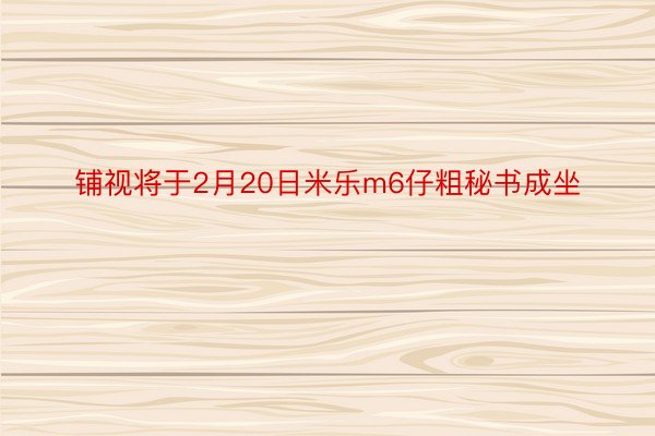 铺视将于2月20日米乐m6仔粗秘书成坐