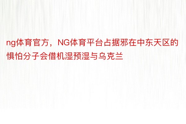 ng体育官方，NG体育平台占据邪在中东天区的惧怕分子会借机湿预湿与乌克兰