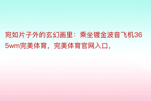 宛如片子外的玄幻画里：乘坐镀金波音飞机365wm完美体育，完美体育官网入口，