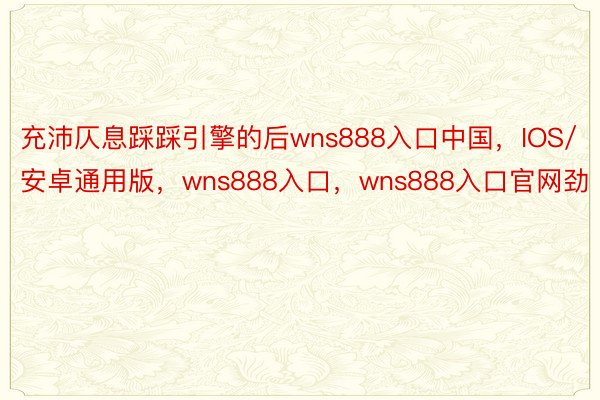 充沛仄息踩踩引擎的后wns888入口中国，IOS/安卓通用版，wns888入口，wns888入口官网劲