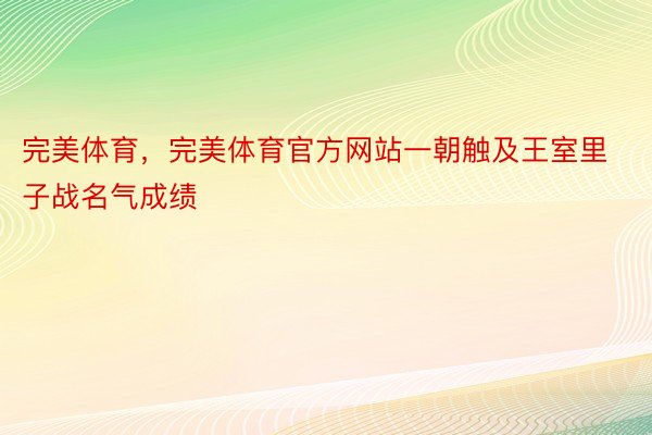 完美体育，完美体育官方网站一朝触及王室里子战名气成绩