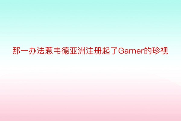 那一办法惹韦德亚洲注册起了Garner的珍视