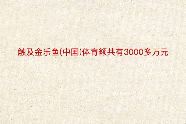 触及金乐鱼(中国)体育额共有3000多万元