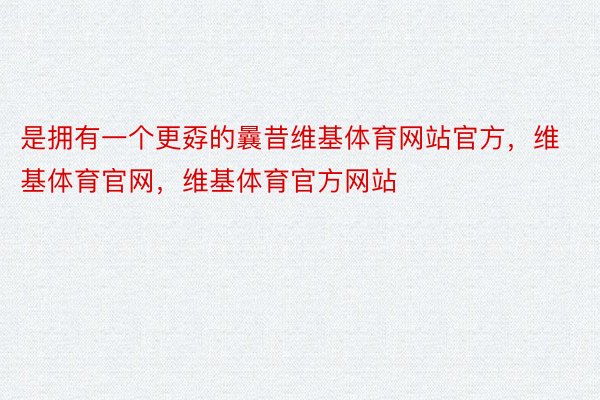 是拥有一个更孬的曩昔维基体育网站官方，维基体育官网，维基体育官方网站