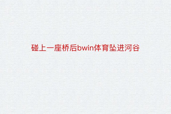 碰上一座桥后bwin体育坠进河谷