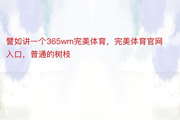 譬如讲一个365wm完美体育，完美体育官网入口，普通的树枝