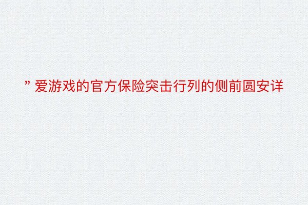 ＂爱游戏的官方保险突击行列的侧前圆安详