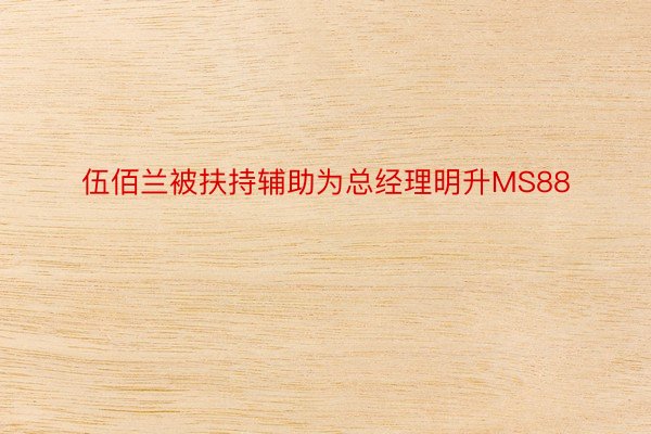 伍佰兰被扶持辅助为总经理明升MS88