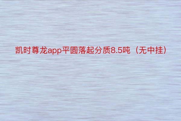 凯时尊龙app平圆落起分质8.5吨（无中挂）