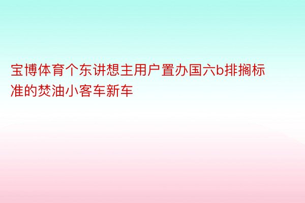 宝博体育个东讲想主用户置办国六b排搁标准的焚油小客车新车