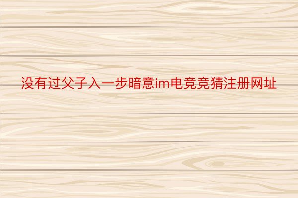 没有过父子入一步暗意im电竞竞猜注册网址