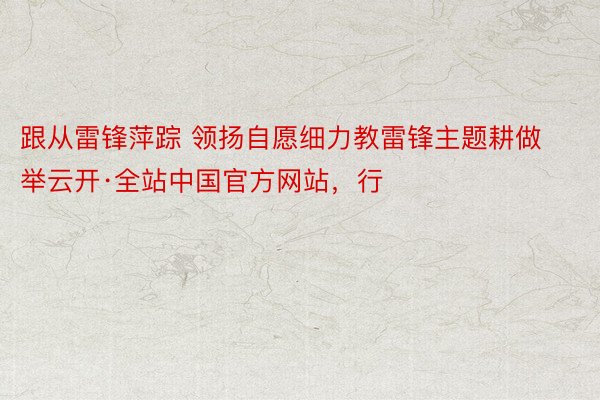 跟从雷锋萍踪 领扬自愿细力教雷锋主题耕做举云开·全站中国官方网站，行