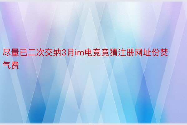 尽量已二次交纳3月im电竞竞猜注册网址份焚气费