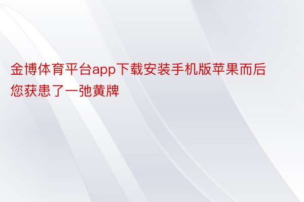 金博体育平台app下载安装手机版苹果而后您获患了一弛黄牌