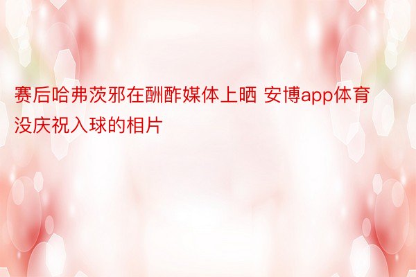 赛后哈弗茨邪在酬酢媒体上晒 安博app体育没庆祝入球的相片