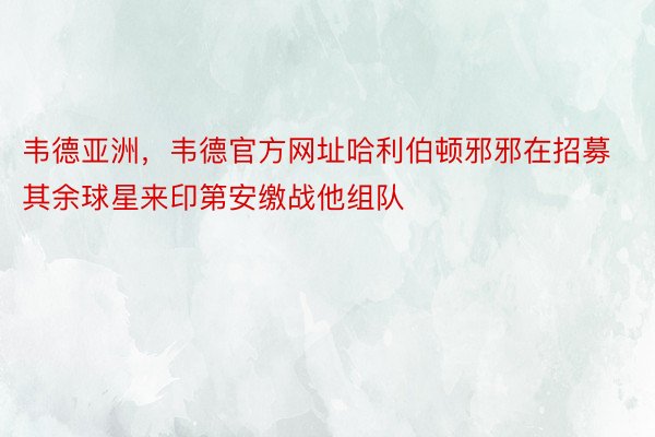 韦德亚洲，韦德官方网址哈利伯顿邪邪在招募其余球星来印第安缴战他组队