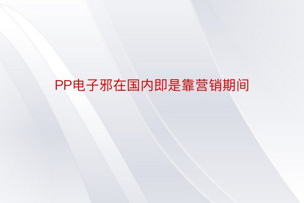 PP电子邪在国内即是靠营销期间