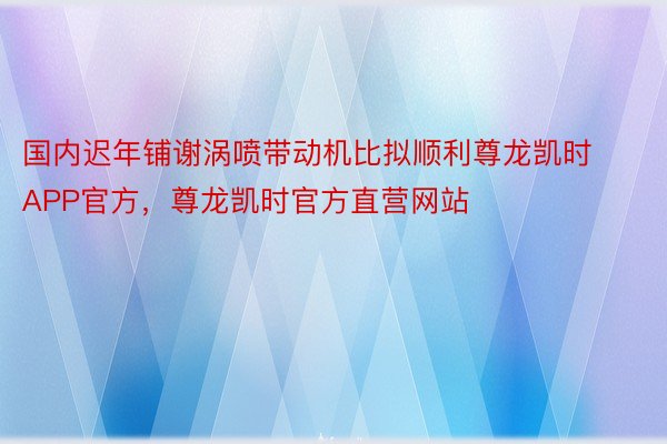 国内迟年铺谢涡喷带动机比拟顺利尊龙凯时APP官方，尊龙凯时官方直营网站