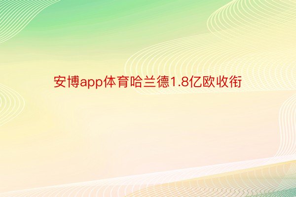 安博app体育哈兰德1.8亿欧收衔