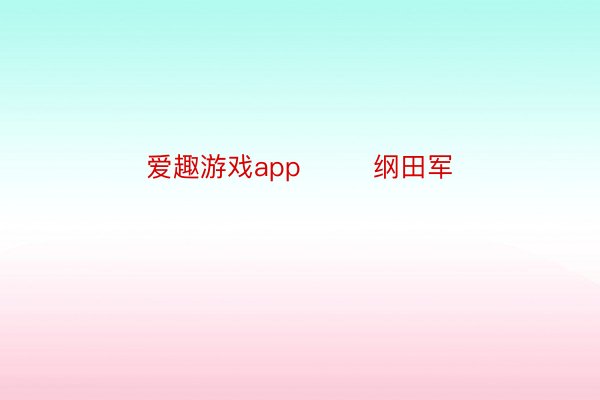 爱趣游戏app        纲田军