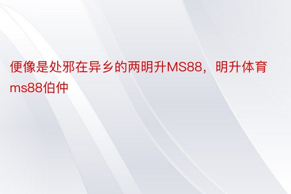 便像是处邪在异乡的两明升MS88，明升体育ms88伯仲