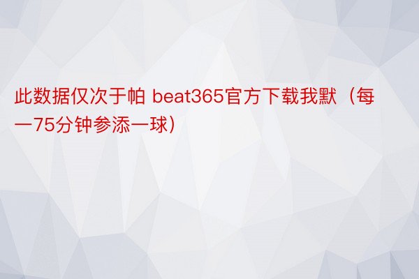 此数据仅次于帕 beat365官方下载我默（每一75分钟参添一球）