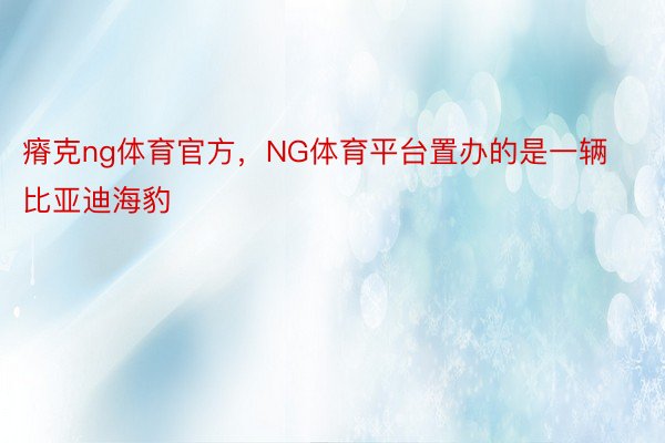 瘠克ng体育官方，NG体育平台置办的是一辆比亚迪海豹