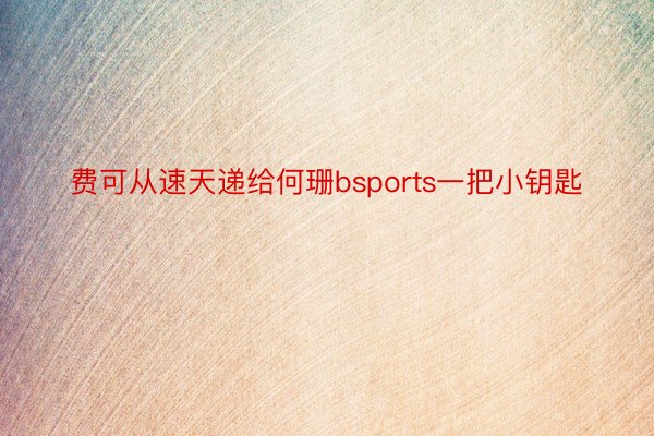 费可从速天递给何珊bsports一把小钥匙