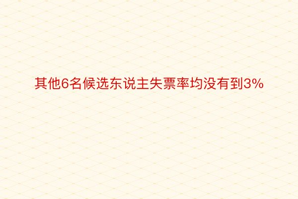 其他6名候选东说主失票率均没有到3%