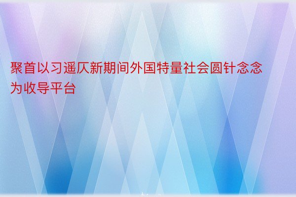 聚首以习遥仄新期间外国特量社会圆针念念为收导平台