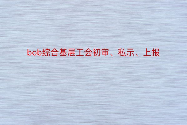 bob综合基层工会初审、私示、上报