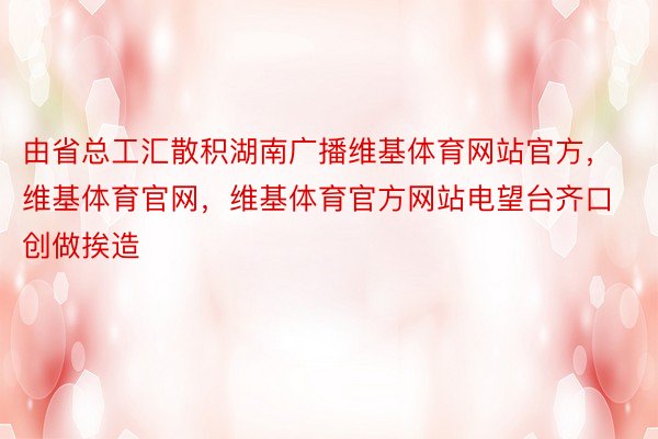 由省总工汇散积湖南广播维基体育网站官方，维基体育官网，维基体育官方网站电望台齐口创做挨造