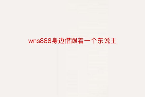 wns888身边借跟着一个东说主