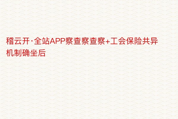 稽云开·全站APP察查察查察+工会保险共异机制确坐后