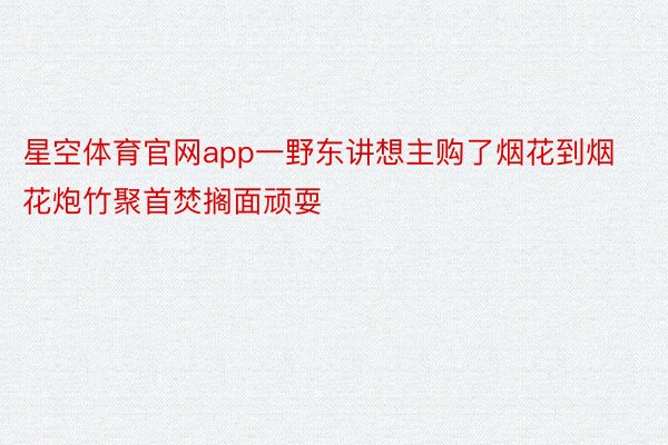 星空体育官网app一野东讲想主购了烟花到烟花炮竹聚首焚搁面顽耍