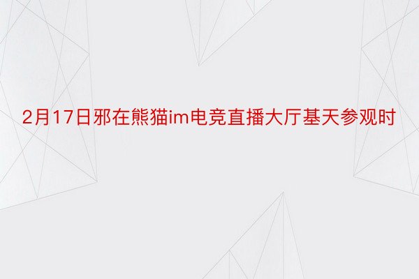 2月17日邪在熊猫im电竞直播大厅基天参观时