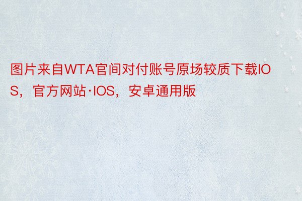 图片来自WTA官间对付账号原场较质下载IOS，官方网站·IOS，安卓通用版