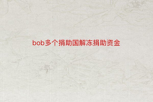 bob多个捐助国解冻捐助资金